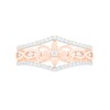 Thumbnail Image 2 of 0.29 CT. T.W. Diamond Ornate Flower Ring in 10K Rose Gold