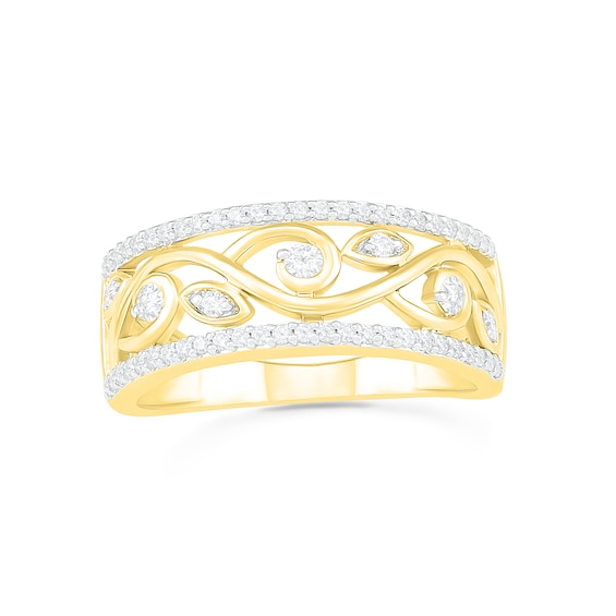 0.29 CT. T.W. Diamond Ornate Vine Ring in 10K Gold