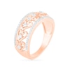 Thumbnail Image 1 of 0.23 CT. T.W. Diamond Ornate Heart Ring in 10K Rose Gold