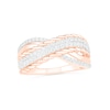 0.45 CT. T.W. Diamond Crossover Ring in 10K Rose Gold