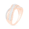 0.45 CT. T.W. Diamond Crossover Ring in 10K Rose Gold