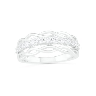 0.45 CT. T.W. Diamond Scallop Shank Ring in 10K White Gold