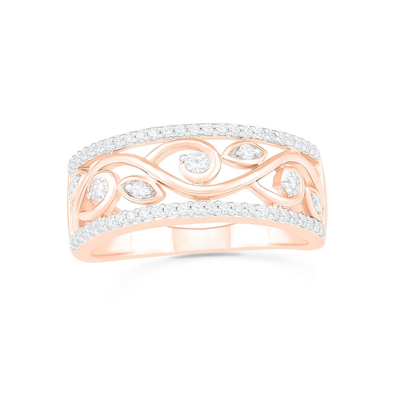 0.29 CT. T.W. Diamond Ornate Vine Ring in 10K Rose Gold|Peoples Jewellers