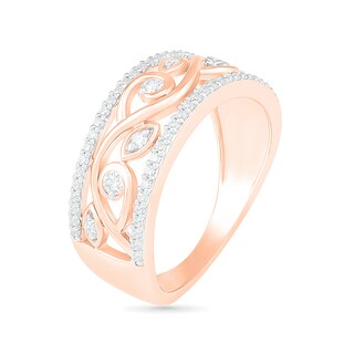 0.29 CT. T.W. Diamond Ornate Vine Ring in 10K Rose Gold