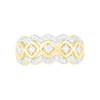 0.45 CT. T.W. Diamond Tilted Square Frames Ring in 10K Gold