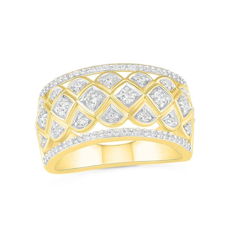 0.45 CT. T.W. Diamond Ornate Quilt Ring in 10K Gold|Peoples Jewellers