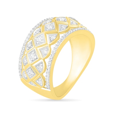 0.45 CT. T.W. Diamond Ornate Quilt Ring in 10K Gold