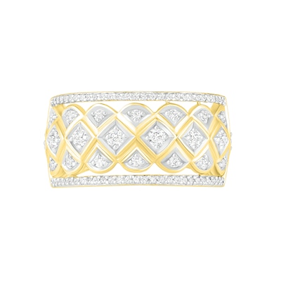 0.45 CT. T.W. Diamond Ornate Quilt Ring in 10K Gold