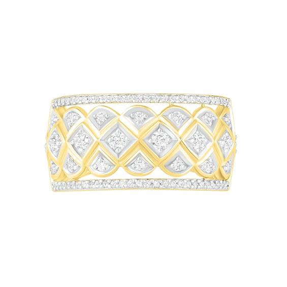 0.45 CT. T.W. Diamond Ornate Quilt Ring in 10K Gold