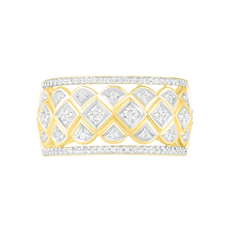 0.45 CT. T.W. Diamond Ornate Quilt Ring in 10K Gold