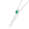 Thumbnail Image 1 of 4.0mm Lab-Created Emerald and White Sapphire Caduceus Pendant in Sterling Silver