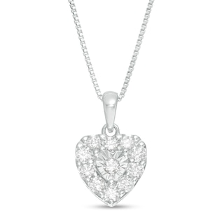 0.50 CT. T.W. Diamond Heart Pendant in Sterling Silver