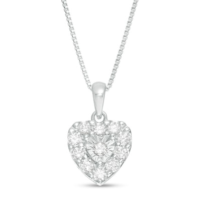 0.50 CT. T.W. Diamond Heart Pendant in Sterling Silver