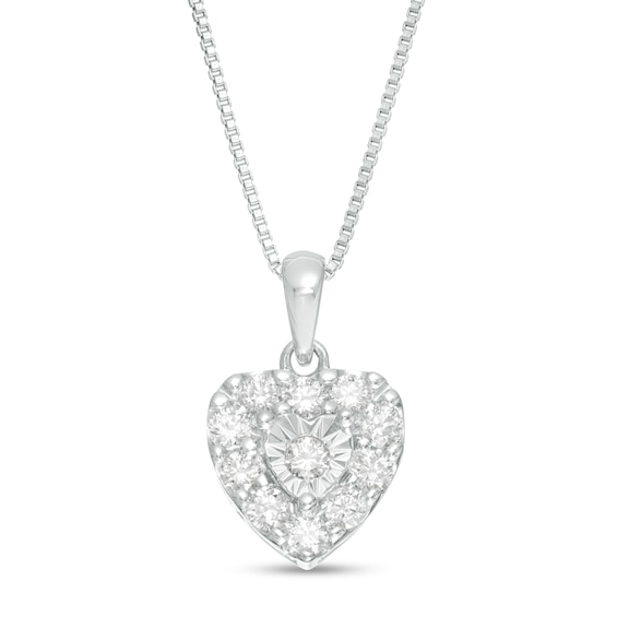 0.50 CT. T.W. Diamond Heart Pendant in Sterling Silver