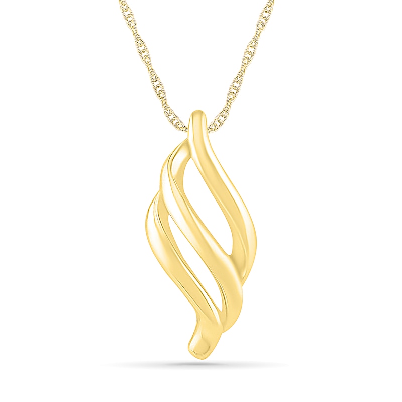 Cascading Flame Pendant in 10K Gold