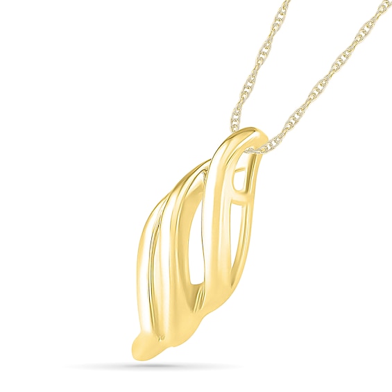 Cascading Flame Pendant in 10K Gold