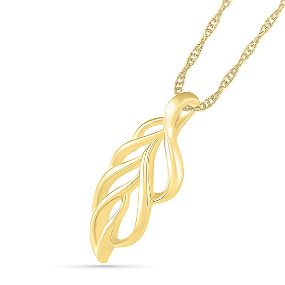 Leaf Outline Pendant in 10K Gold