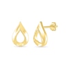 Thumbnail Image 1 of Textured Open Teardrop Earrings in 10K Gold