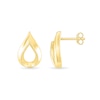 Textured Open Teardrop Earrings in 10K Gold