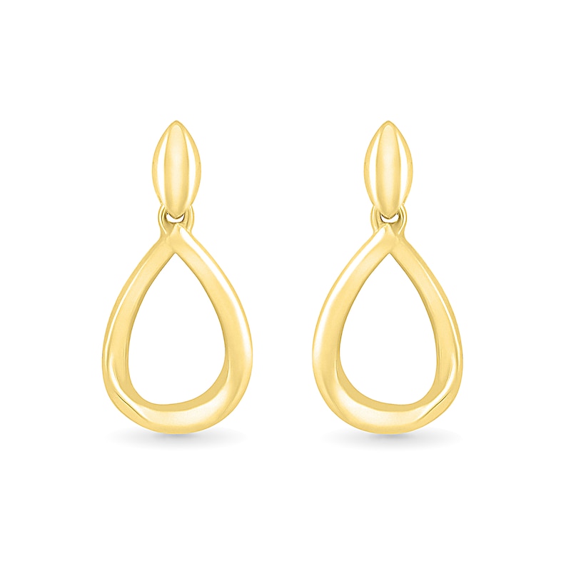 Rice Bead Open Teardrop Earrings in 10K Gold|Peoples Jewellers
