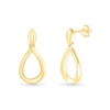 Rice Bead Open Teardrop Earrings in 10K Gold