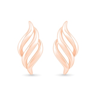 Cascading Flame Drop Earrings in 10K Rose Gold