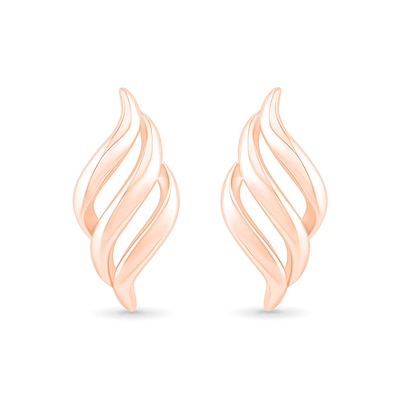 Cascading Flame Drop Earrings in 10K Rose Gold