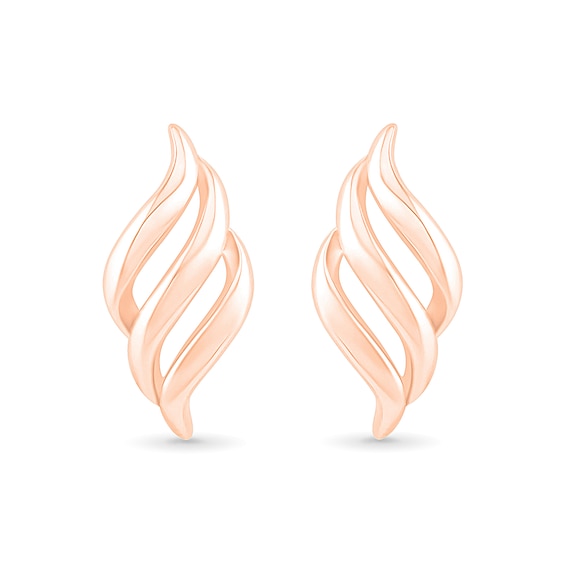 Cascading Flame Drop Earrings in 10K Rose Gold