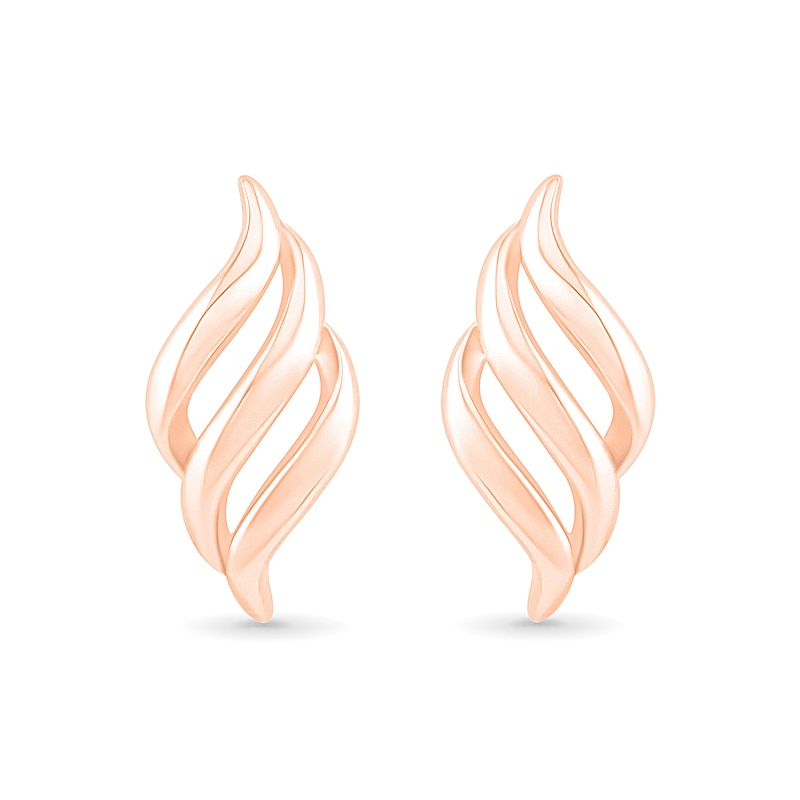 Cascading Flame Drop Earrings in 10K Rose Gold|Peoples Jewellers