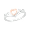 Thumbnail Image 0 of Heart Outline Tiara Ring in 10K Two-Tone Gold