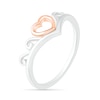 Thumbnail Image 1 of Heart Outline Tiara Ring in 10K Two-Tone Gold