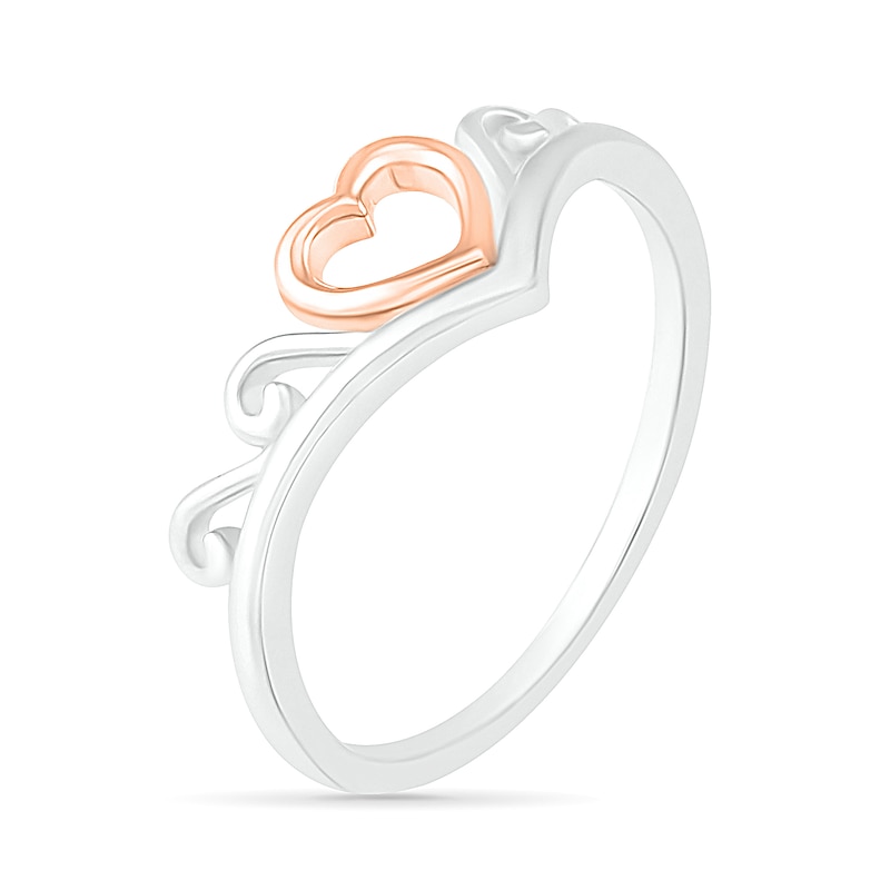 Heart Outline Tiara Ring in 10K Two-Tone Gold|Peoples Jewellers