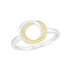 Thumbnail Image 0 of Polished and Rope-Textured Interlocking Circles Ring in 10K Two-Tone Gold