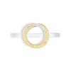 Thumbnail Image 2 of Polished and Rope-Textured Interlocking Circles Ring in 10K Two-Tone Gold