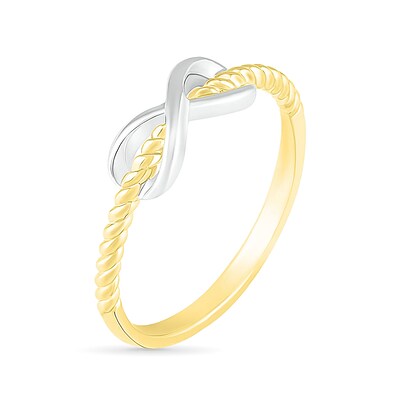 Infinity Rope Shank Ring in 10K Two-Tone Gold