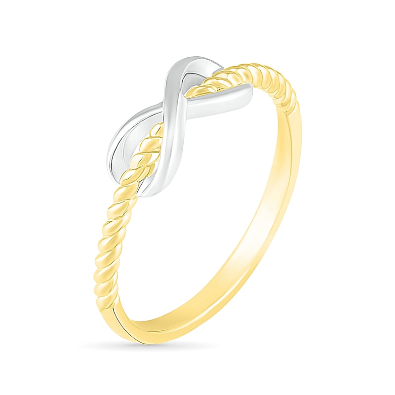 Infinity Rope Shank Ring in 10K Two-Tone Gold|Peoples Jewellers