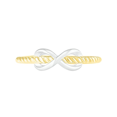 Infinity Rope Shank Ring in 10K Two-Tone Gold