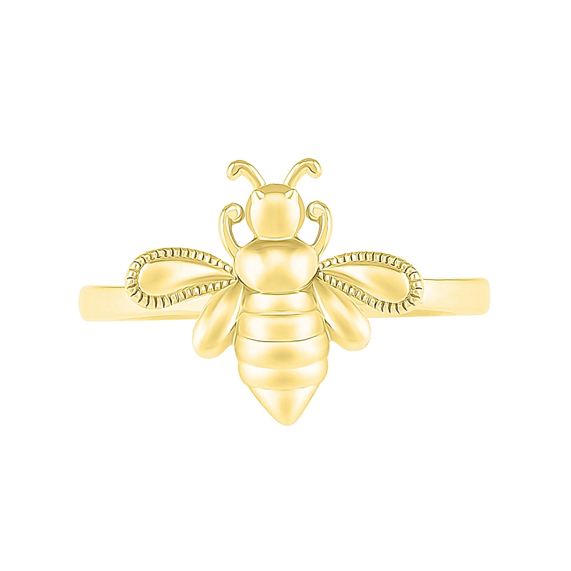 Textured Bumblebee Ring in 10K Gold