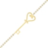 Thumbnail Image 0 of Sideways Heart-Top Key Bracelet in 10K Gold - 7.5"