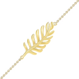 Sideways Leaf Bracelet in 10K Gold - 7.5&quot;