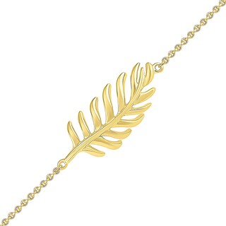 Sideways Leaf Bracelet in 10K Gold - 7.5"