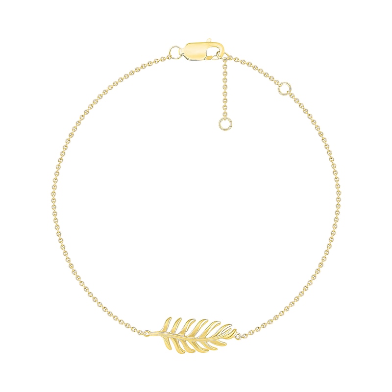 Sideways Leaf Bracelet in 10K Gold - 7.5"|Peoples Jewellers