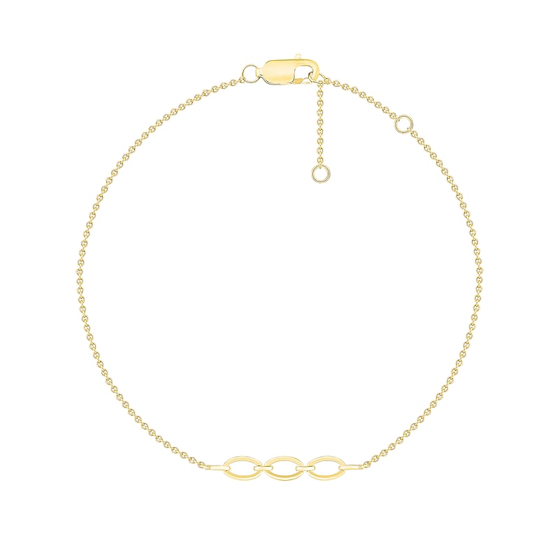 Oval Link Trio Bracelet in 10K Gold - 7.5"|Peoples Jewellers