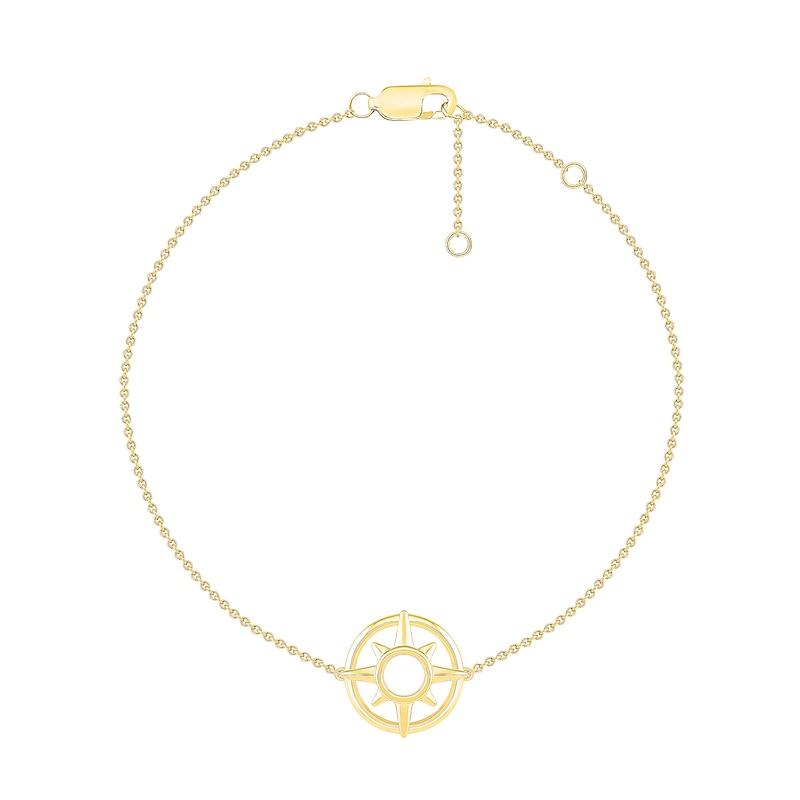 Double Circle Eight-Point Star Bracelet in 10K Gold - 7.5"|Peoples Jewellers
