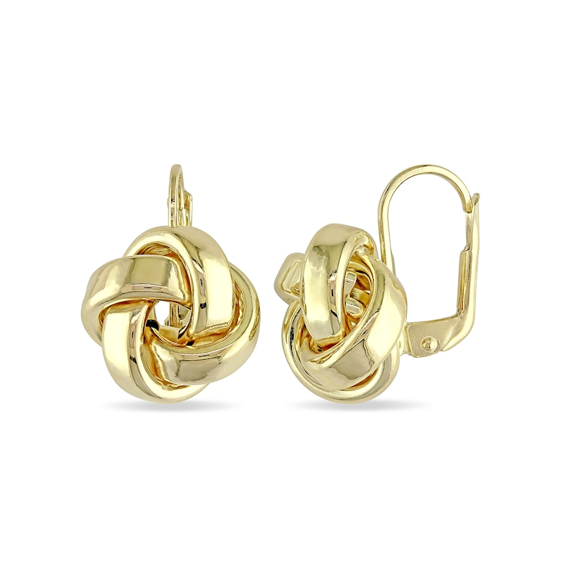 Love Knot Drop Earrings in 10K Gold