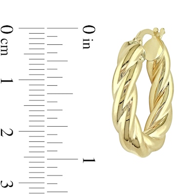 25.0mm Twist Hoop Earrings in 10K Gold