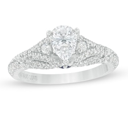Vera Wang Love Collection 1.45 CT. T.W. Certified Pear-Shaped Diamond Engagement Ring in 14K White Gold (I/SI2)