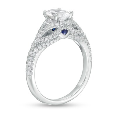 Vera Wang Love Collection 1.45 CT. T.W. Certified Oval Diamond Engagement Ring in 14K White Gold (I/SI2)