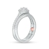 Thumbnail Image 2 of Perfect Fit 0.60 CT. T.W. Princess-Cut Diamond Frame Vintage-Style Bridal Set in 10K White Gold