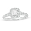 Thumbnail Image 0 of 0.95 CT. T.W. Diamond Double Cushion Frame Engagement Ring in 14K White Gold